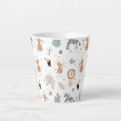 Tasse Latte Cute Jungle Rainforest Animaux Motif (Devant)