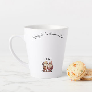 Tasse Latte Cute Kawaii Marmot Couple Aventure Randonnée