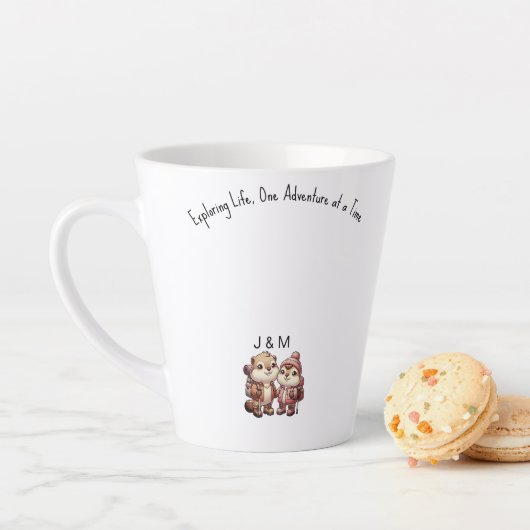 Tasse Latte Cute Kawaii Marmot Couple Aventure Randonnée (En situation)