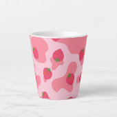 Tasse Latte Cute Kawaii Motif de la vache fraise (Devant)