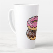 Tasse Latte Cute Kawaii Stacked Donuts Illustration (Angle gauche)