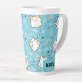Tasse Latte Cute Kitty Chats Motif Whimsical (Angle droit)
