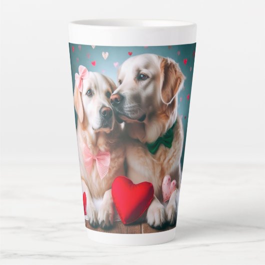 Tasse Latte Cute labrador couple valentine's day (Devant)