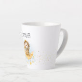 Tasse Latte Cute Lion Pêche sur l'aquarelle de la lune (Angle droit)