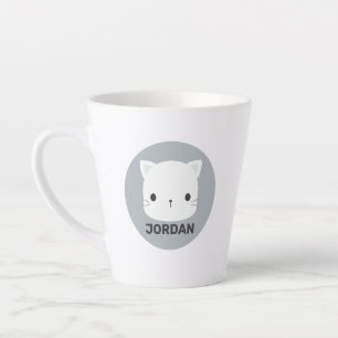 Tasse Latte Cute Little Cat avec nom personnalisé