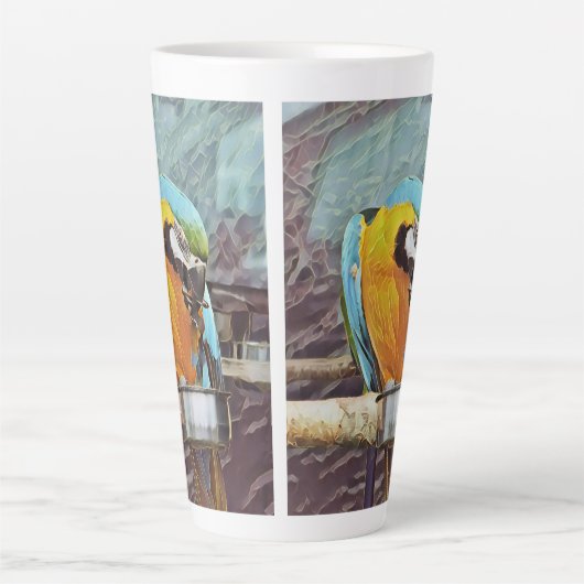 TASSE LATTE CUTE MACAW (Devant)