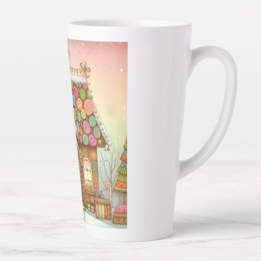Tasse Latte Cute, maison de pain d'épices (Droite)