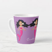 Tasse Latte Cute Mermaid à queue rose Thunder_Cove (Angle gauche)