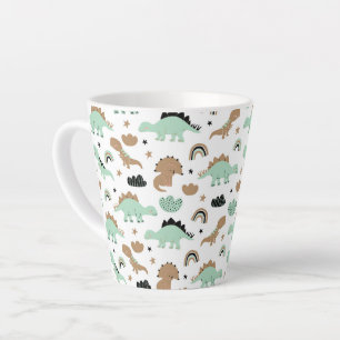 Tasse Latte Cute Mint Green Dinosaur Motif