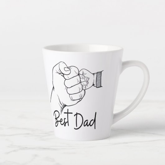 Tasse Latte Cute Modern Best Dad  (Droite)