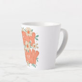 Tasse Latte Cute Orange Hippie Typography (Angle droit)
