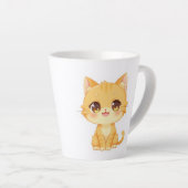 Tasse Latte Cute Orange Kitten (Angle droit)