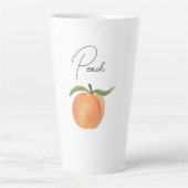 Tasse Latte Cute Painted Peach Fruit Illustration  (Devant)