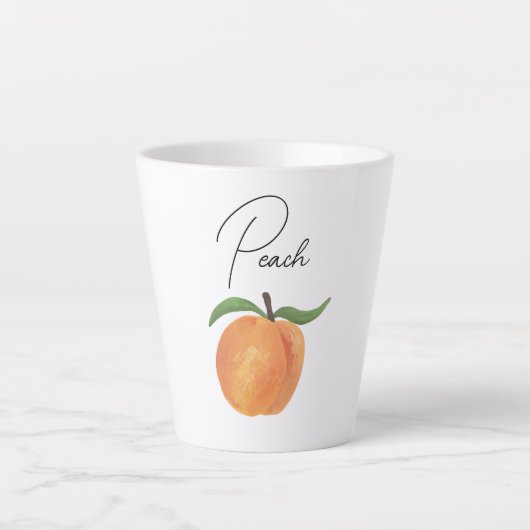 Tasse Latte Cute Painted Peach Fruit Illustration  (Devant)