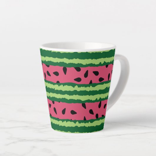 Tasse Latte Cute pastèque Motif rose et vert (Angle droit)