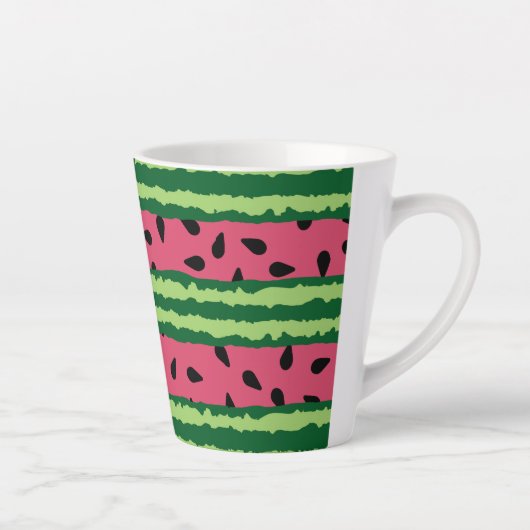 Tasse Latte Cute pastèque Motif rose et vert (Droite)