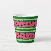 Tasse Latte Cute pastèque Motif rose et vert (Devant)