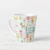 Tasse Latte Cute Pattern avec Whimsical Animals & Toys (Angle gauche)