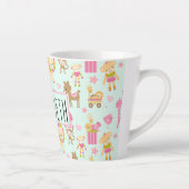 Tasse Latte Cute Pattern avec Whimsical Animals & Toys (Droite)