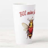Tasse Latte cute queen bee valentine (Devant)