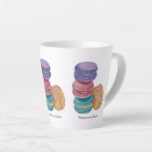 Tasse Latte Cute Rainbow Macaroons In Watercolor (Angle droit)