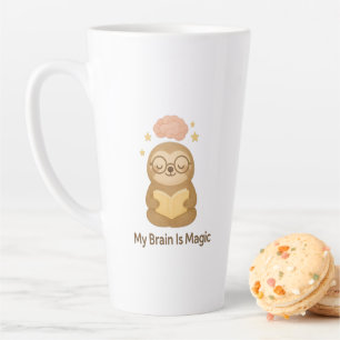 Tasse Latte Cute Reading Bear — My Brain Is Magic Motivational