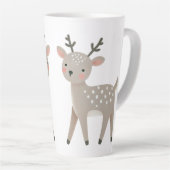 Tasse Latte Cute Reindeer Drawing Christmas (Angle droit)