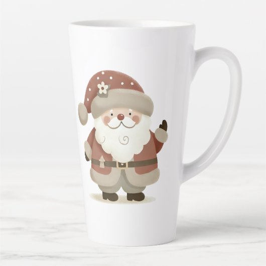 Tasse Latte Cute Santa Claus & Drawing Christmas (Droite)