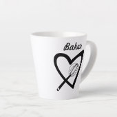 Tasse Latte Cute Slanted Heart Whisk Bakery Baker Cake (Angle droit)