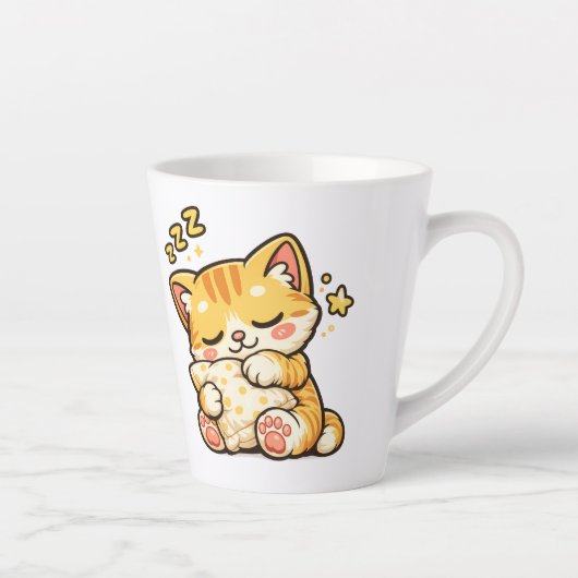 Tasse Latte Cute Sleepy Cat Pillow (Droite)