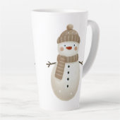 Tasse Latte Cute Snowman Drawing Name Christmas (Angle droit)