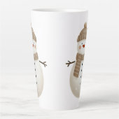 Tasse Latte Cute Snowman Drawing Name Christmas (Devant)
