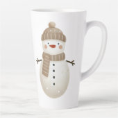 Tasse Latte Cute Snowman Drawing Name Christmas (Droite)