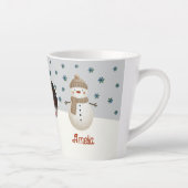 Tasse Latte Cute Snowman Snowflakes Nom Photo Noël (Droite)