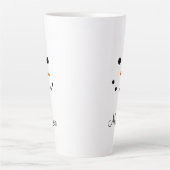 Tasse Latte Cute Snowman visage Blanc Noël Personnalisé (Devant)