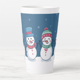 Tasse Latte Cute Snowmen