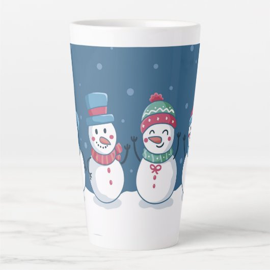 Tasse Latte Cute Snowmen (Devant)