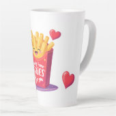 Tasse Latte Cute Valentine French Fries Pun (Angle droit)