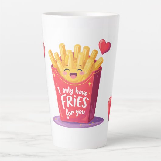 Tasse Latte Cute Valentine French Fries Pun (Devant)