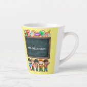 Tasse Latte Cute Watercolor School Chalkboard Texte Enseignant (Droite)