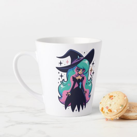 Tasse Latte Cute Witch (En situation)