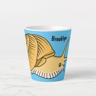 Tasse Latte Cute yellow snail cartoon