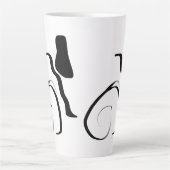 Tasse Latte Cycle de rotation : noir et blanc Abstrait (Devant)