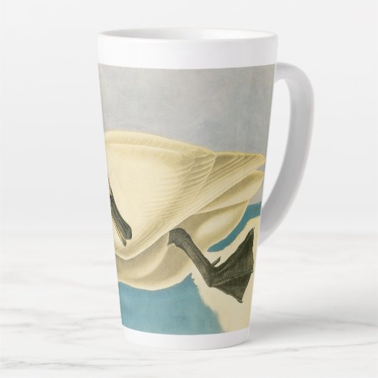 Tasse Latte Cygne trompette par John James Audubon, Oiseau Vin (Angle droit)