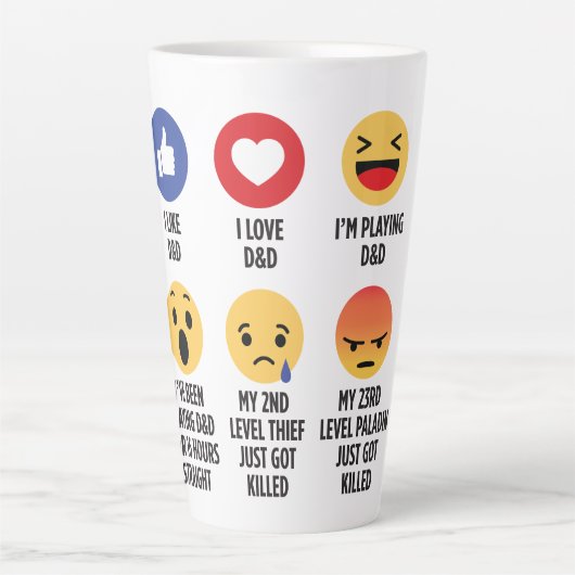 Tasse Latte D&D Emojis (Devant)