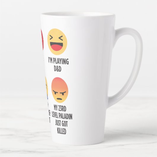 Tasse Latte D&D Emojis (Droite)