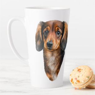 Tasse Latte Dachshund Puppy Portrait Doxie Chien