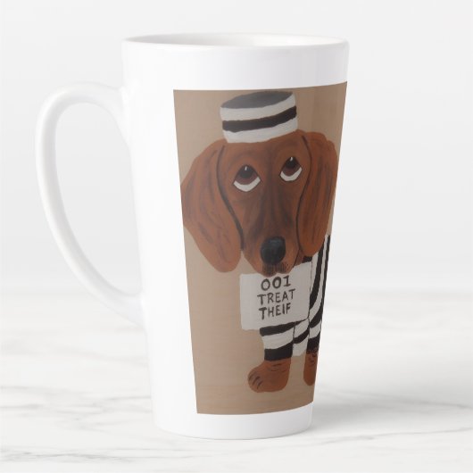 Tasse Latte Dachshund Treat Thief Jailbird (Gauche)