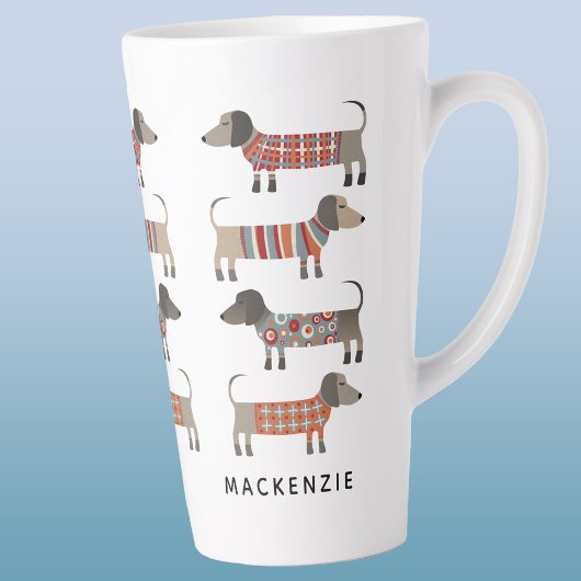 Tasse Latte Dachshund Wiener Sausage Chien Personnalisé