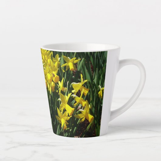 Tasse Latte Daffodiles Jaunes I Fleurs De Printemps Cheveux (Droite)
